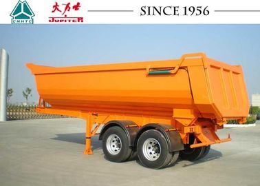 27 CBM 30 Tons End Dump Trailers U Shape Easy Maintenance With Spring Suspension