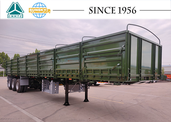 3-Axle Flatbed Trailer With Folding Sideboard 30 Ton Grain Trailer For Sale